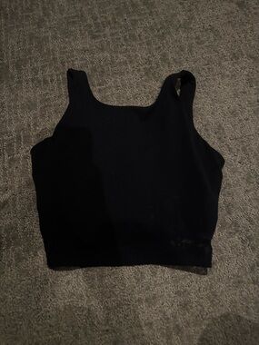 CRZ YOGA Black high neck tank with built in sports bra